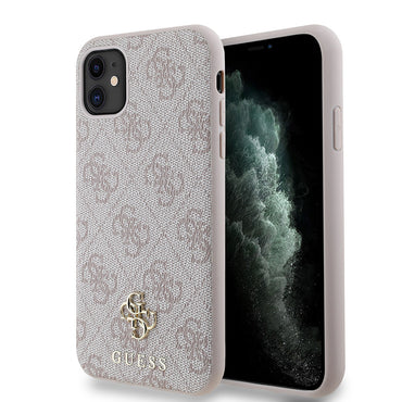 Apple iPhone 12 Case Guess Original Licensed M-safe Charging Feature Small 4G Classic Cover Pink