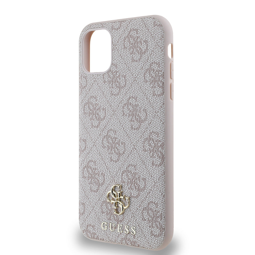 Apple iPhone 12 Case Guess Original Licensed M-safe Charging Feature Small 4G Classic Cover Brown