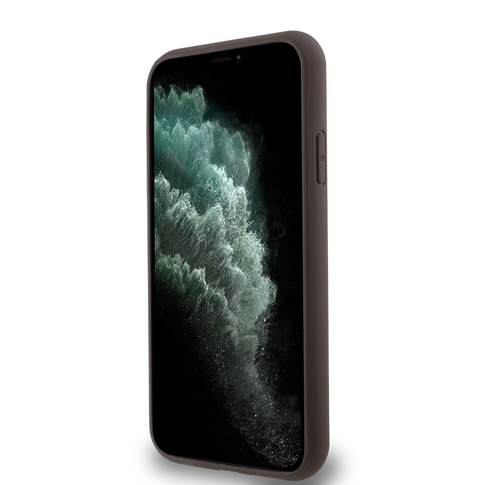 Apple iPhone 12 Case Guess Original Licensed M-safe Charging Feature Small 4G Classic Cover Black