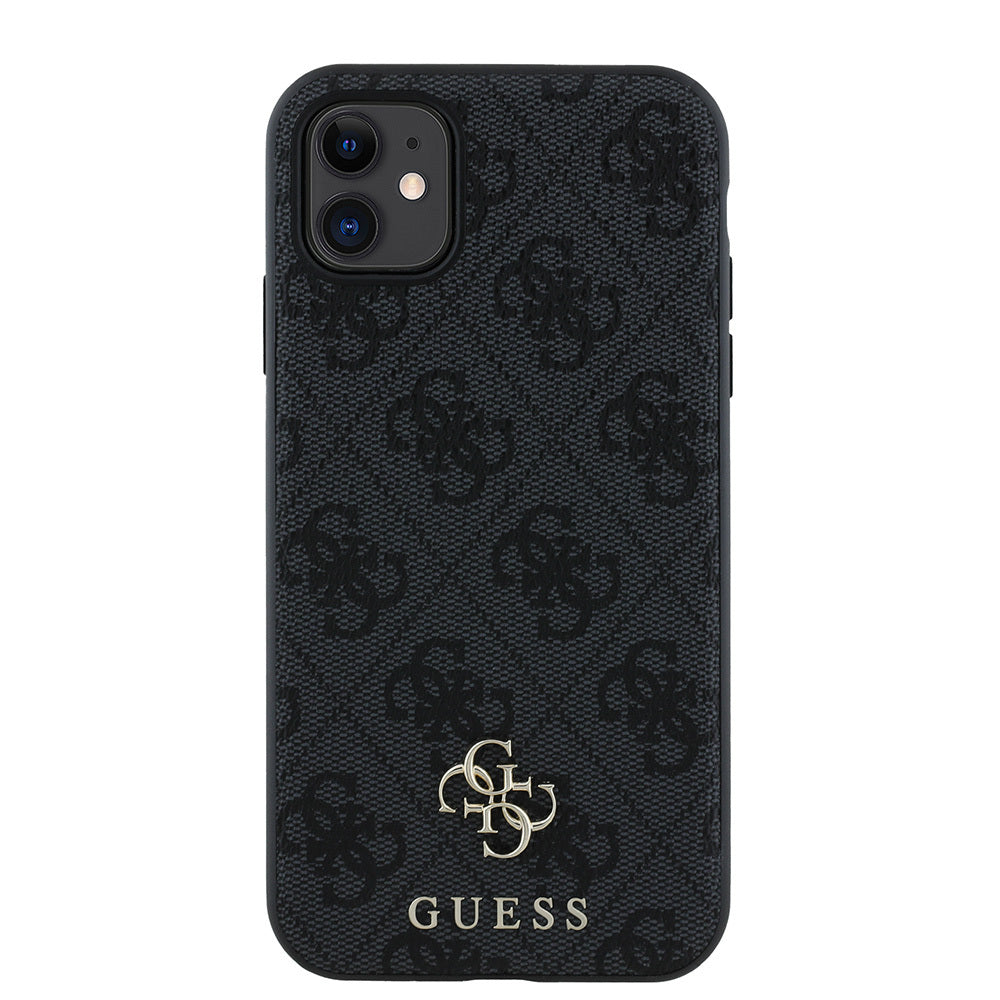 Apple iPhone 12 Case Guess Original Licensed M-safe Charging Feature Small 4G Classic Cover Brown