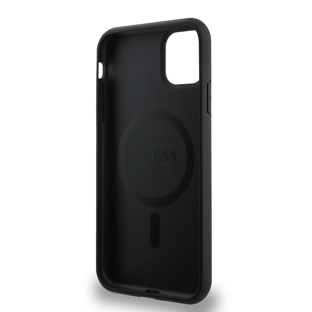 Apple iPhone 12 Case Guess Original Licensed M-safe Charging Feature Small 4G Classic Cover Brown