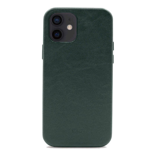 Apple iPhone 12 Case Kajsa Crazy Horse Cover Green