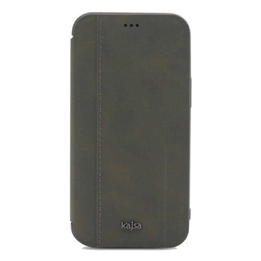 Apple iPhone 12 Case Kajsa Dale Series Parallel PU Folio Cover Case Red