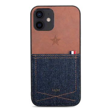 Apple iPhone 12 Case Kajsa Denim Cover Black 