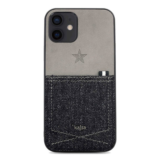 Apple iPhone 12 Case Kajsa Denim Cover Black 