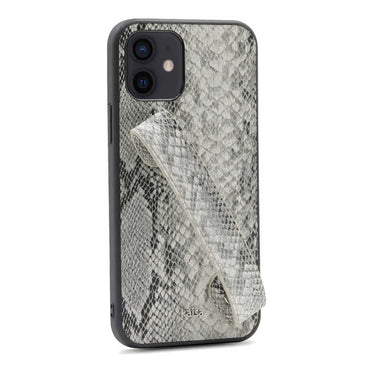 Apple iPhone 12 Kılıf Kajsa Glamorous Serisi Snake Handstrap Kapak Sarı