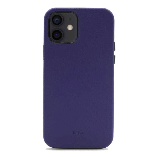 Apple iPhone 12 Case Kajsa Litchi Cover Blue