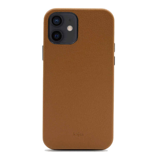 Apple iPhone 12 Case Kajsa Litchi Cover Brown