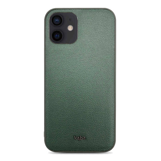 Apple iPhone 12 Kılıf Kajsa Luxe Collection Hakiki Deri Kapak Yeşil