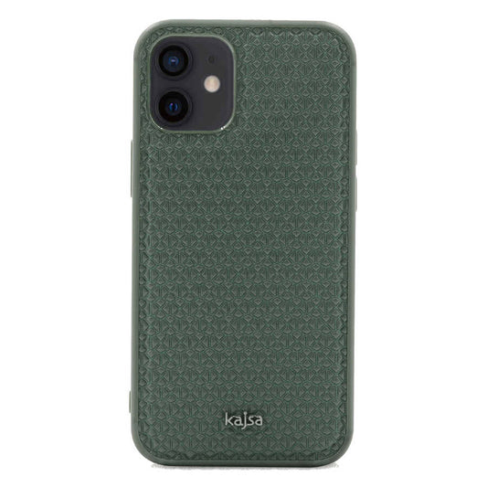 Apple iPhone 12 Kılıf Kajsa Splendid Serisi 3D Leaf Kapak Yeşil