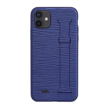 Apple iPhone 12 Kılıf Kajsa Wave Pattern Handstrap Kapak Siyah