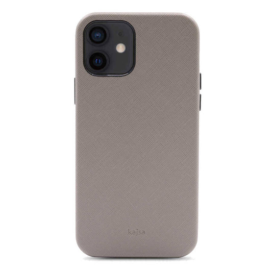 Apple iPhone 12 Case Kajsa Woven Cover Gray 