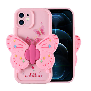Apple iPhone 12 Case Camera Protection Figure Design Zore Cover Pink Dark 