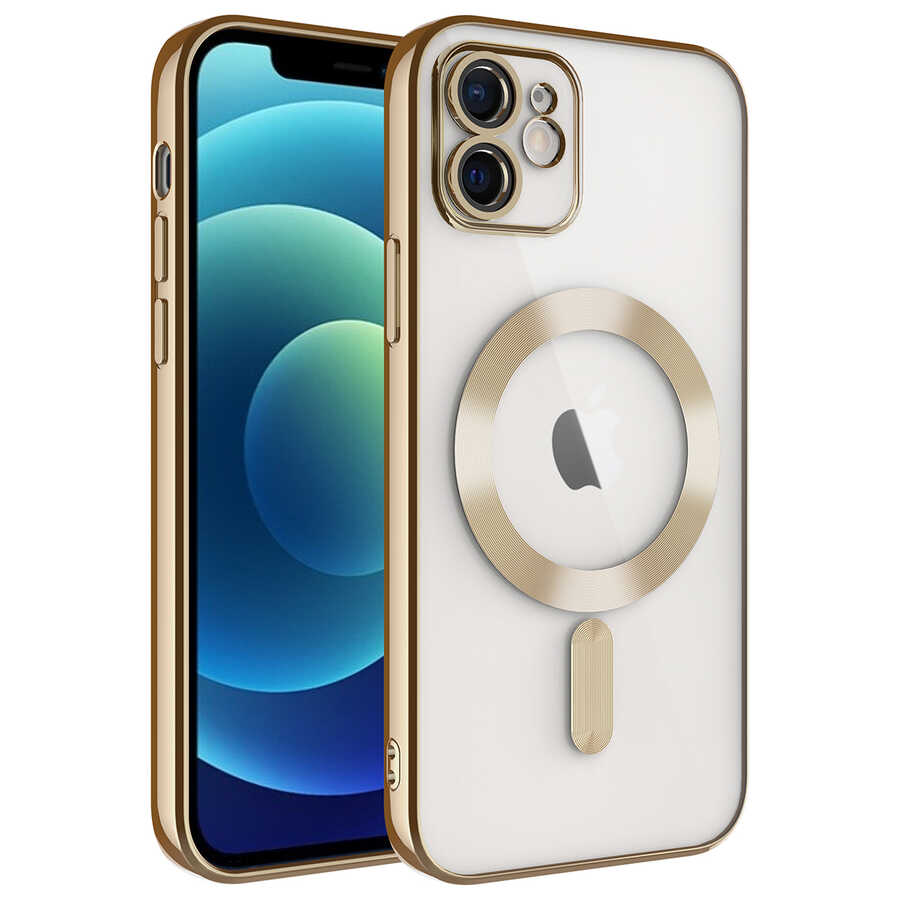 Apple iPhone 12 Kılıf Kamera Korumalı M-safe Wireless Şarj Özellikli Zore Demre Kapak