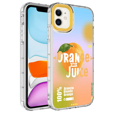 Apple iPhone 12 Kılıf Kamera Korumalı Renkli Desenli Sert Silikon Zore Korn Kapak