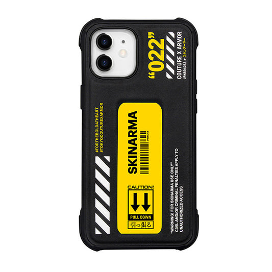 Apple iPhone 12 Case SkinArma Stand Leather Look Shingoki Cover Yellow