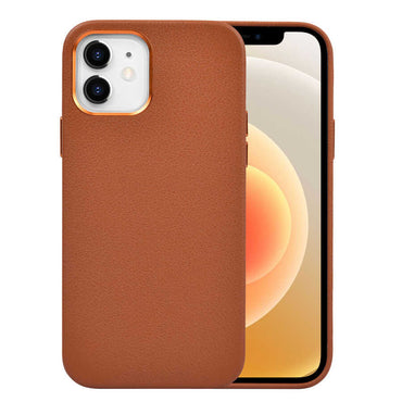 Apple iPhone 12 Case Wiwu Calfskin Cover Brown 