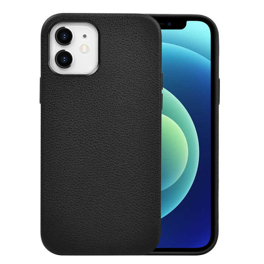 Apple iPhone 12 Case Wiwu Calfskin Cover Black 