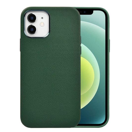 Apple iPhone 12 Case Wiwu Calfskin Cover Green 