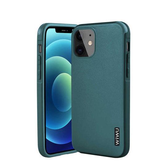 Apple iPhone 12 Case Wiwu Sand Stone Cover Dark Green 