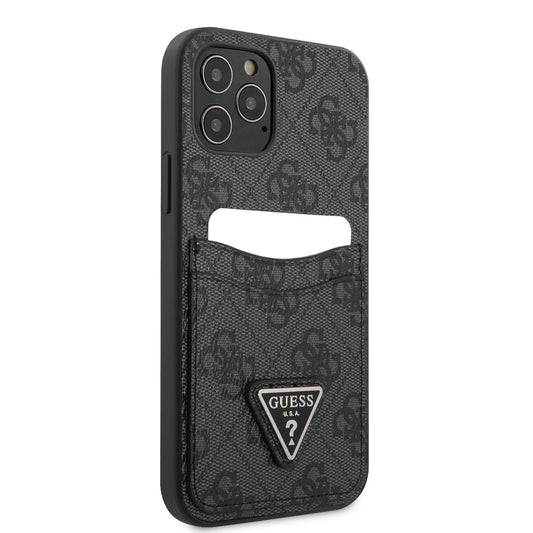 Apple iPhone 12 Pro Case GUESS Double Card Slot Cover Black