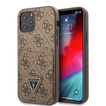 Apple iPhone 12 Pro Case GUESS Double Card Holder Cover Brown