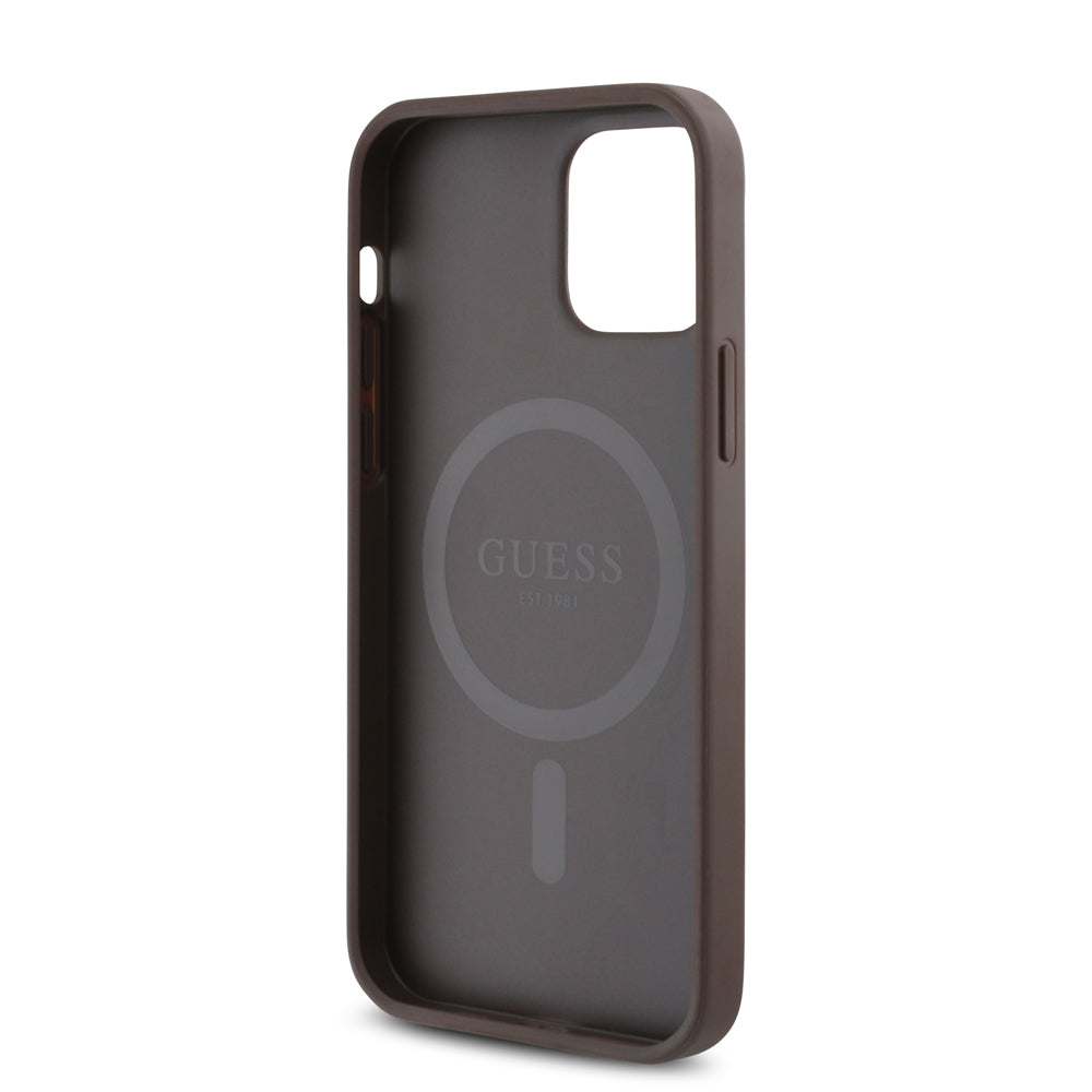 Apple iPhone 12 Pro Case Guess Original Licensed M-safe Charging Feature Small 4G Classic Cover Pink
