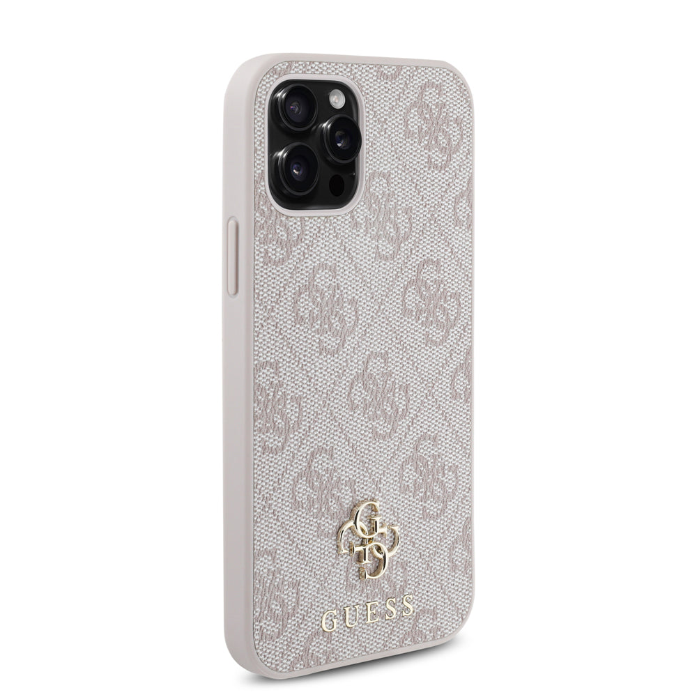 Apple iPhone 12 Pro Case Guess Original Licensed M-safe Charging Feature Small 4G Classic Cover Pink