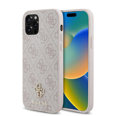 Apple iPhone 12 Pro Case Guess Original Licensed M-safe Charging Feature Small 4G Classic Cover Pink