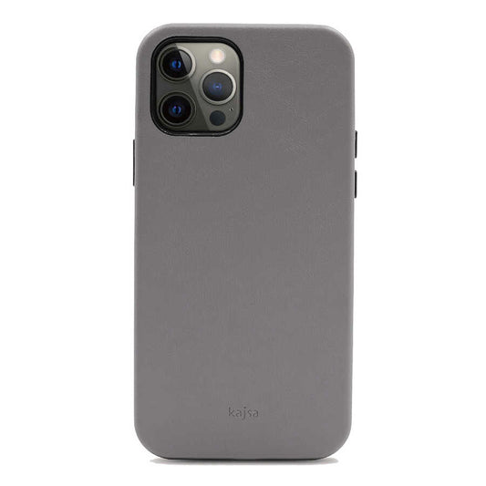 Apple iPhone 12 Pro Case Kajsa Crazy Horse Cover Gray