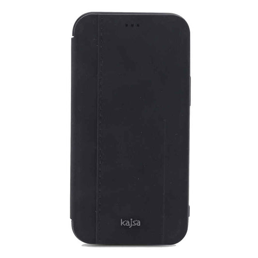 Apple iPhone 12 Pro Case Kajsa Dale Series Parallel PU Folio Cover Case Black 