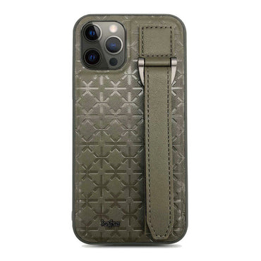 Apple iPhone 12 Pro Kılıf Kajsa Neo Clasic Serisi Mono K Strap Kapak Siyah
