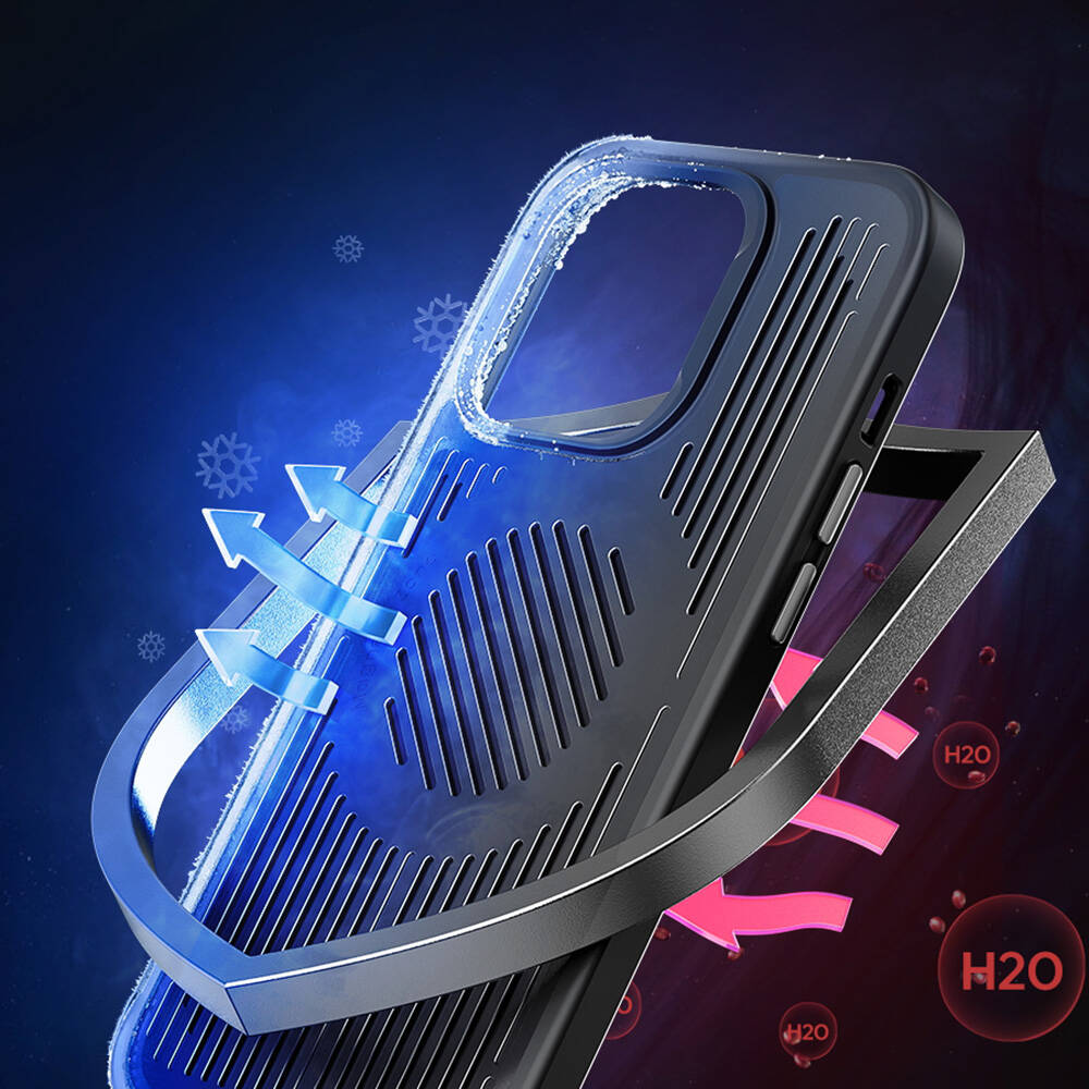 Apple iPhone 12 Pro Kılıf M-safe Şarj Özellikli Soğutucu Benks Biliz Kapak Gri