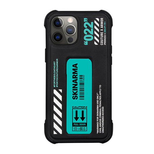 Apple iPhone 12 Pro Case SkinArma Stand Leather Look Shingoki Cover Turquoise