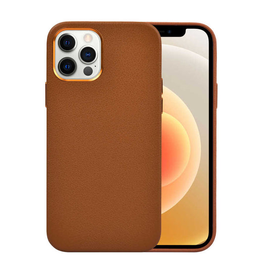 Apple iPhone 12 Pro Case Wiwu Calfskin Cover Brown 