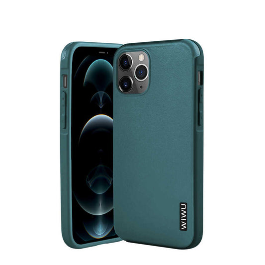 Apple iPhone 12 Pro Case Wiwu Sand Stone Cover Dark Green 