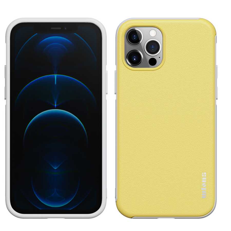 Apple iPhone 12 Pro Kılıf Wlons Hill Kapak Sarı
