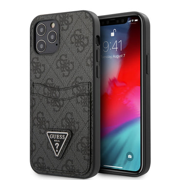 Apple iPhone 12 Pro Max Case GUESS Double Card Slot Cover Black