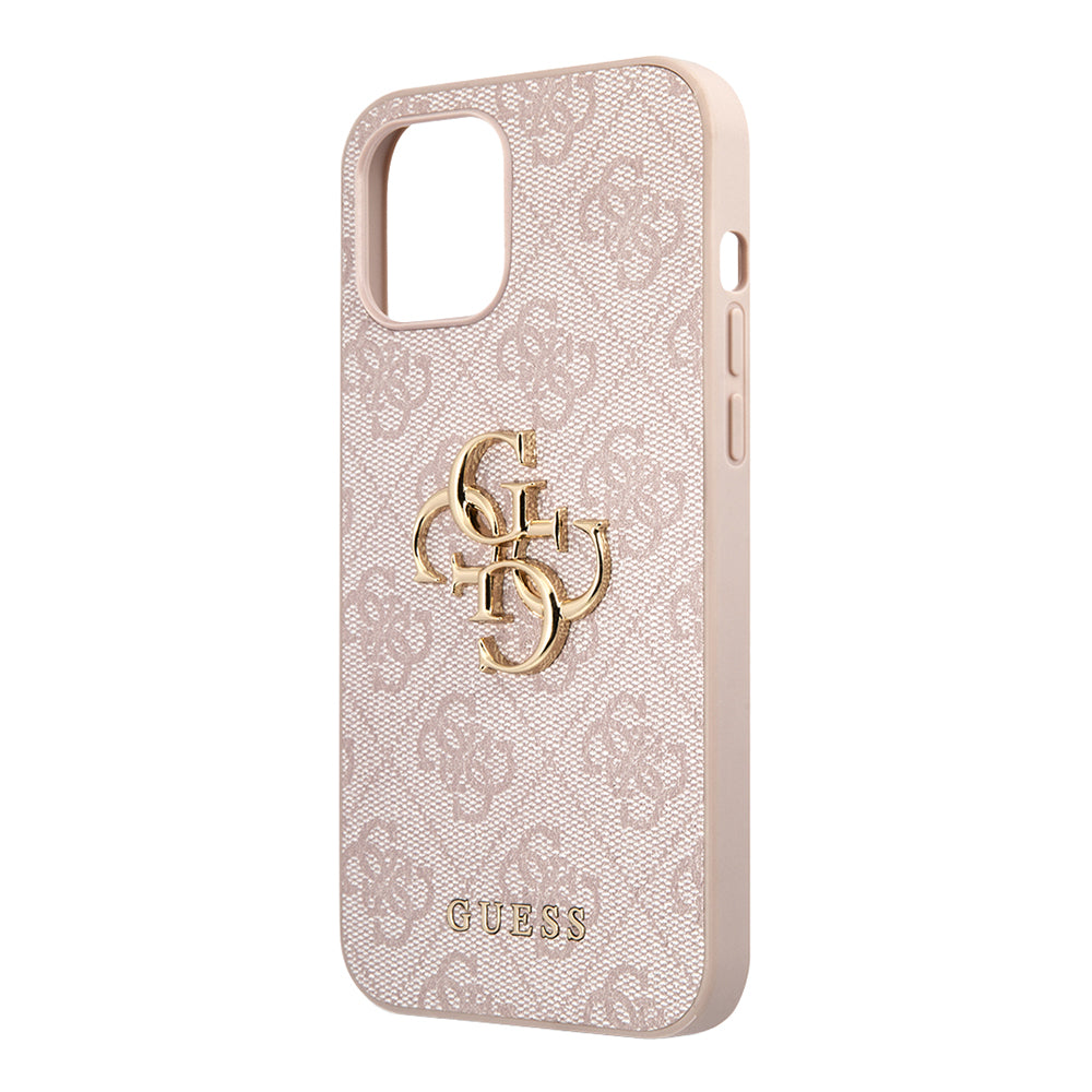 Apple iPhone 12 Pro Max Case Guess Original Licensed PU Leather Large Metal Logo Design Cover Gray