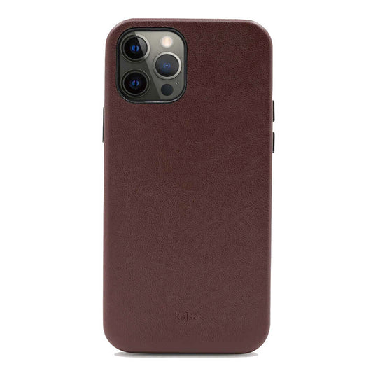 Apple iPhone 12 Pro Max Case Kajsa Crazy Horse Cover Claret Red