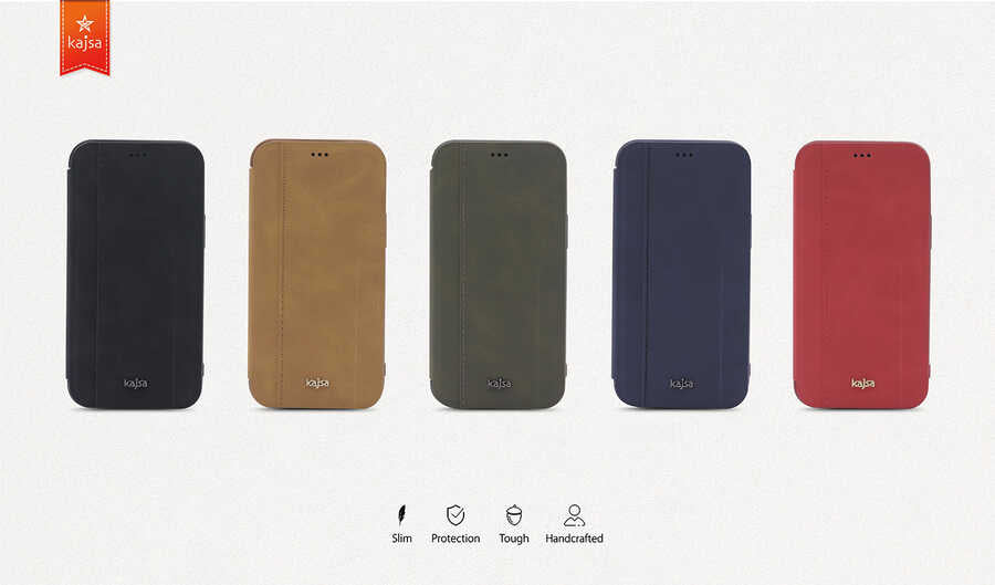 Apple iPhone 12 Pro Max Case Kajsa Dale Series Parallel PU Folio Cover Brown Light 