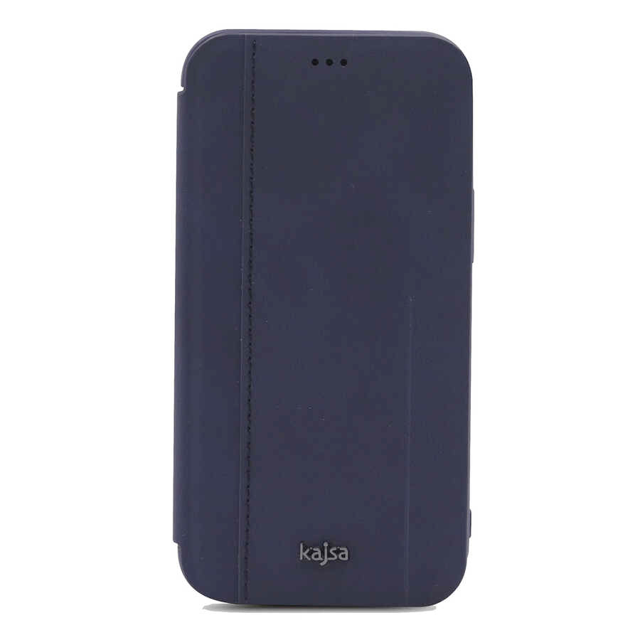 Apple iPhone 12 Pro Max Case Kajsa Dale Series Parallel PU Folio Cover Dark Blue 