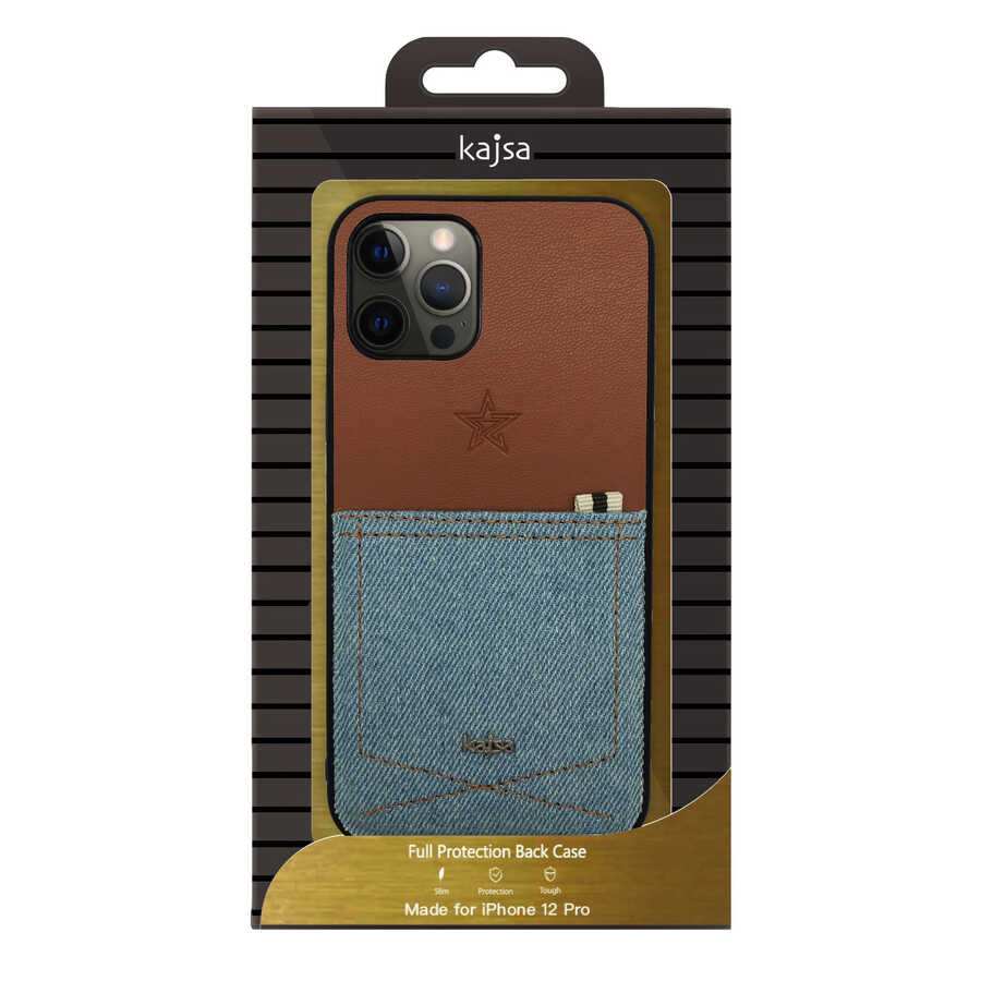 Apple iPhone 12 Pro Max Kılıf Kajsa Denim Kapak Lacivert