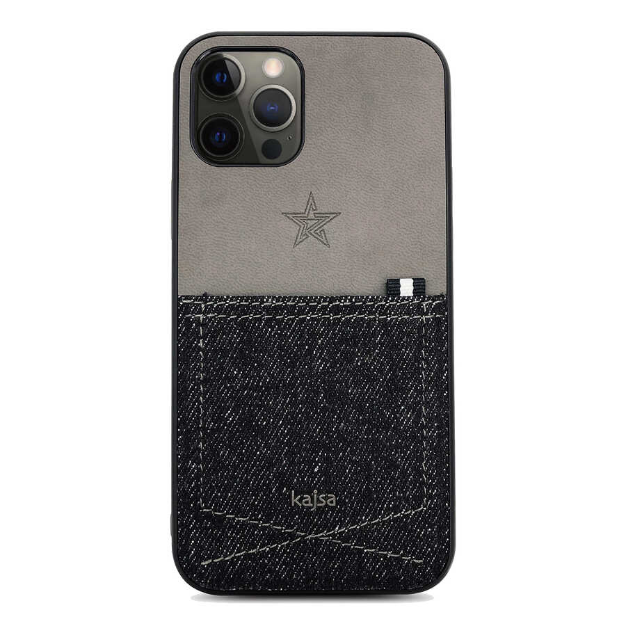 Apple iPhone 12 Pro Max Kılıf Kajsa Denim Kapak Lacivert