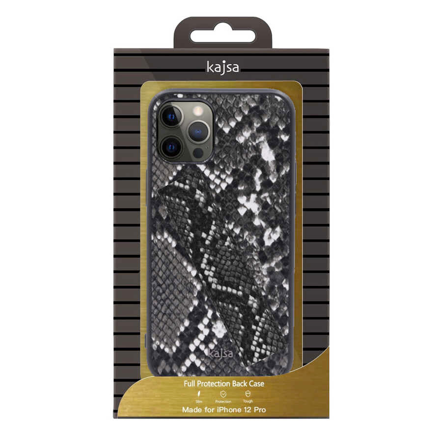 Apple iPhone 12 Pro Max Kılıf Kajsa Glamorous Serisi Snake Handstrap Kapak Sarı