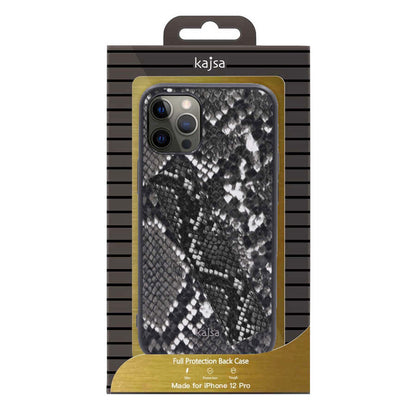 Apple iPhone 12 Pro Max Kılıf Kajsa Glamorous Serisi Snake Handstrap Kapak Siyah