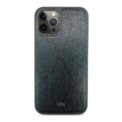 Apple iPhone 12 Pro Max Kılıf Kajsa Glamorous Serisi Snake Pattern Kapak Yeşil