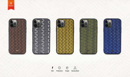 Apple iPhone 12 Pro Max Kılıf Kajsa Glamorous Serisi Waterfall Pattern Kapak Mavi