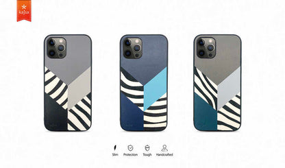 Apple iPhone 12 Pro Max Kılıf Kajsa Glamorous Serisi Zebra Combo Kapak Mavi
