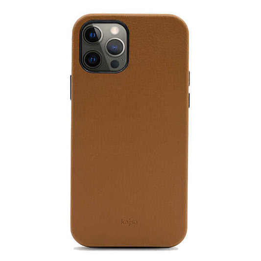 Apple iPhone 12 Pro Max Case Kajsa Litchi Cover Brown